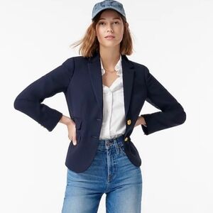 J.CREW Dalton Navy Blue Preppy Academia Blazer Size 4 Wool Blend Italy
